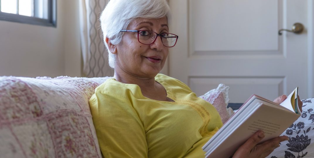 Older woman reading