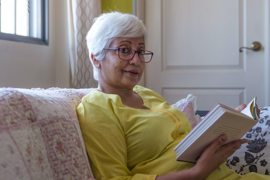 Older woman reading