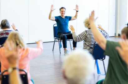 Older people in exercise class