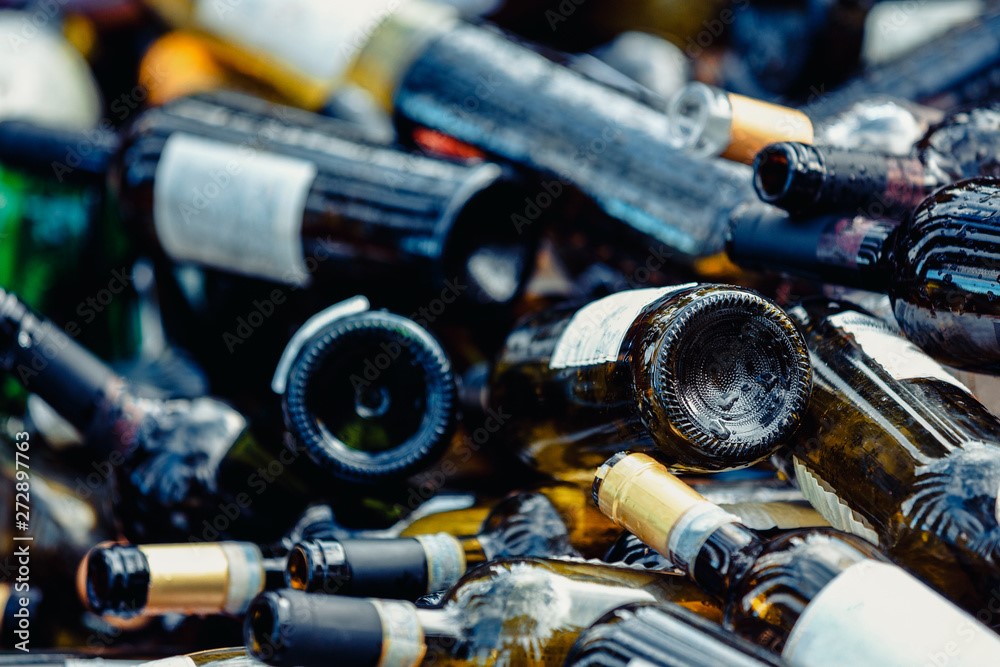 Picture of empty wine bottles